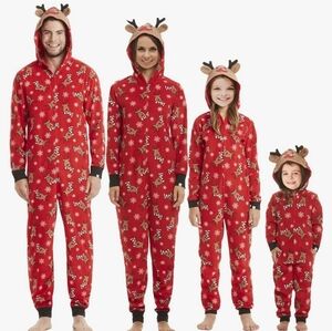 Family Christmas Pjs Matching Sets Reindeer Onesie Pajamas for Family -Whole Set